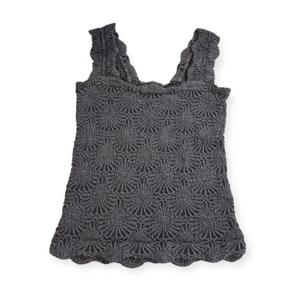 free people gray black love letter tank size medium - Picture 2 of 7